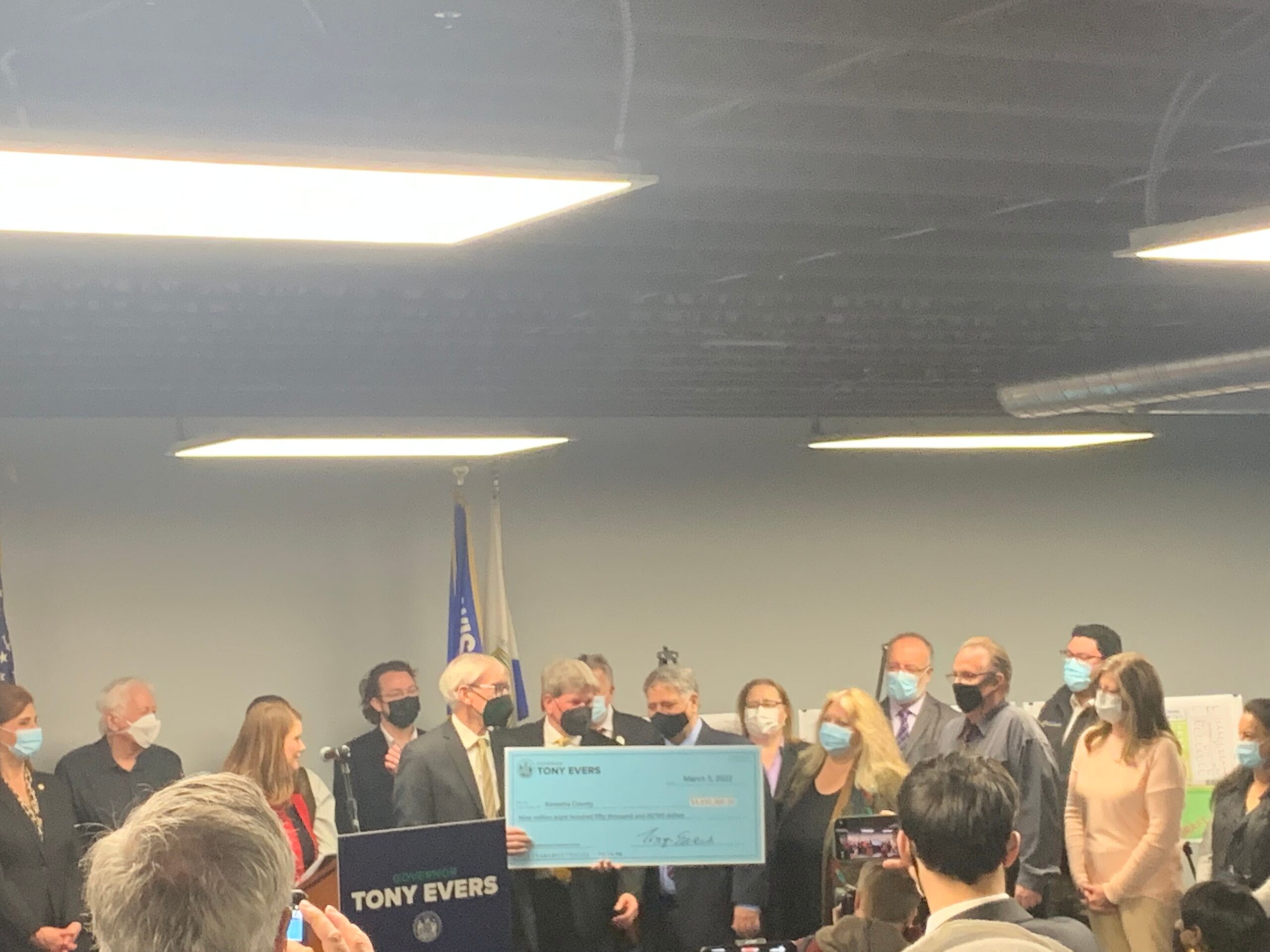 Tony Evers delivers donation to KHDS.