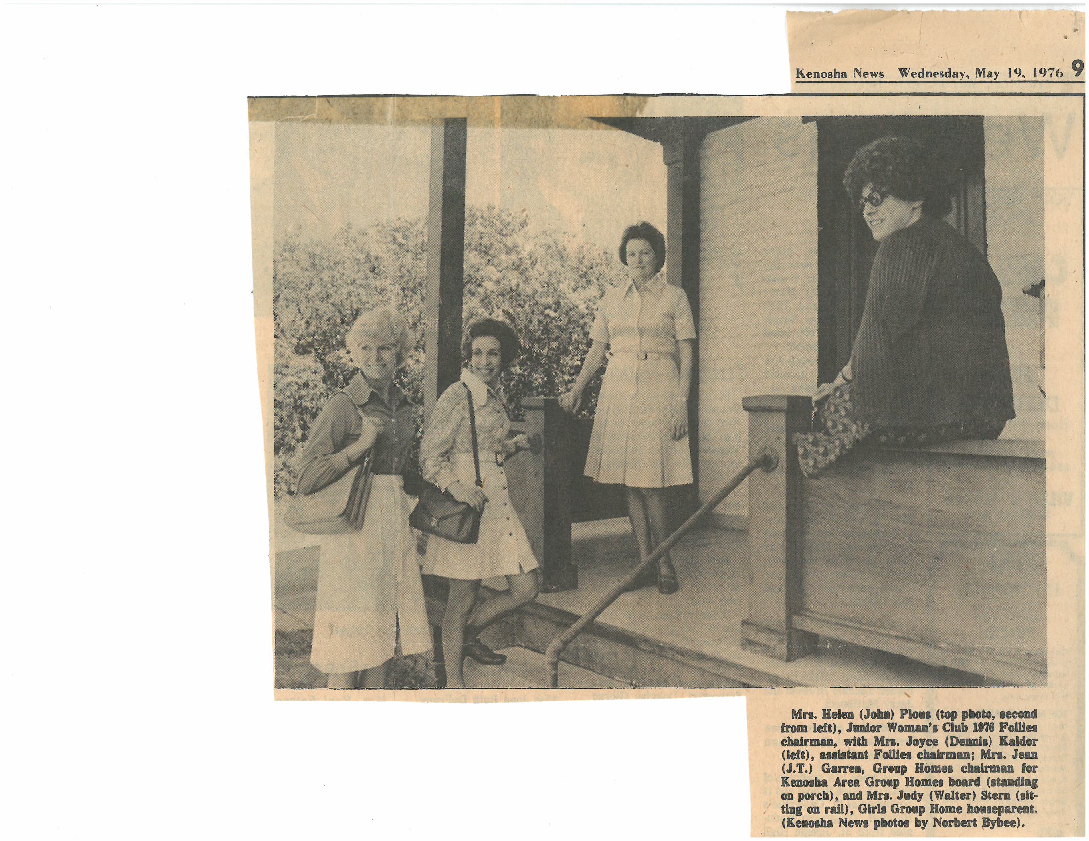 News clipping about the Girls Group Home.